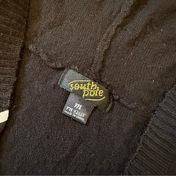 VTG Y2K 2000s Cashmere Like Black Southpole Studded Hoodie Sweater - Picture 7 of 9